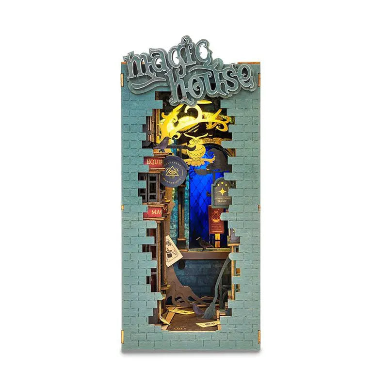 Houten Miniatuur Boekhoekje DIY – LED Sfeerlampje Creatief Knutselpakket voor Jong en Oud