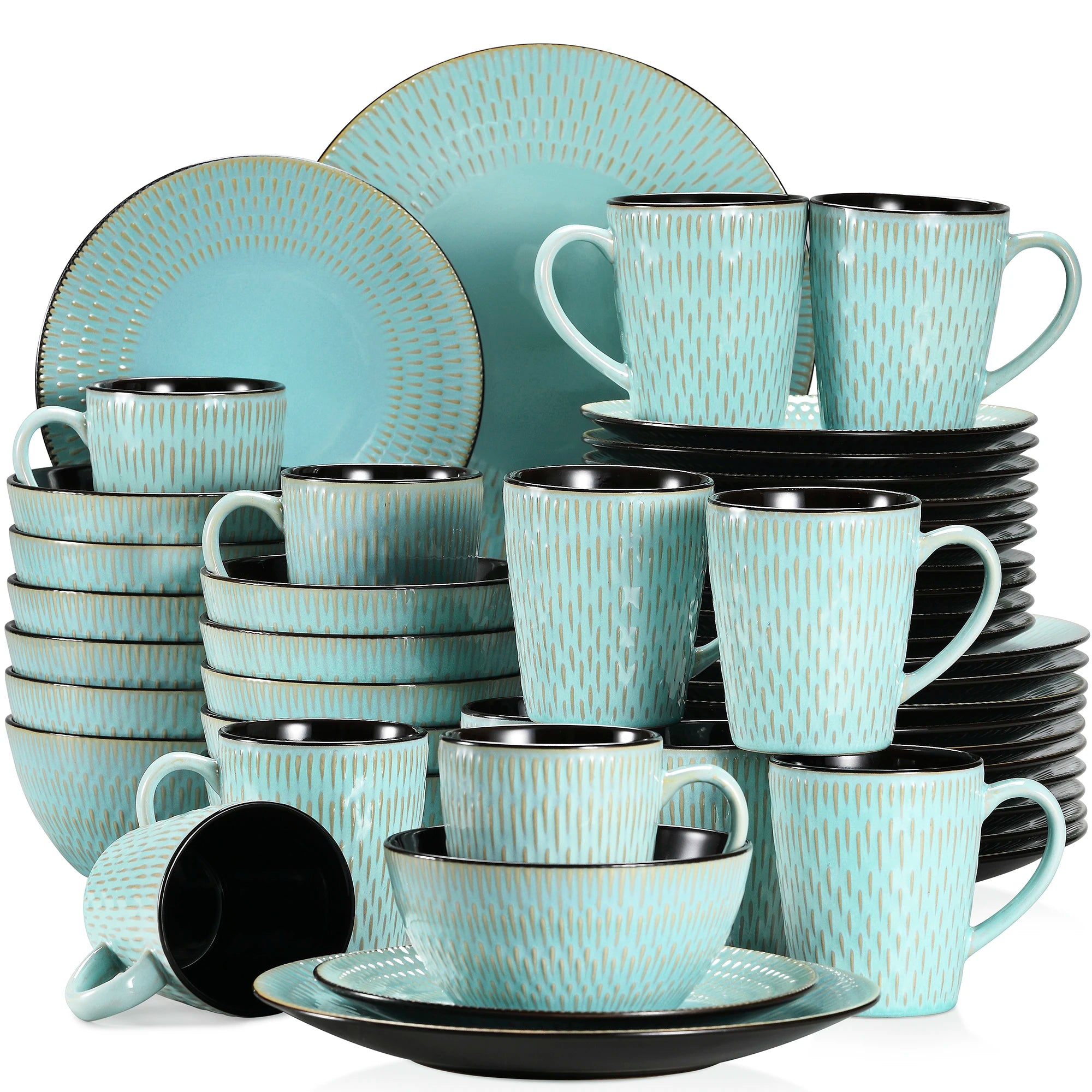 Serviesset Grijs – 16, 32 of 48-delig Steengoed Servies voor 4, 8 of 12 Personen – Modern & Luxe Tafelservies