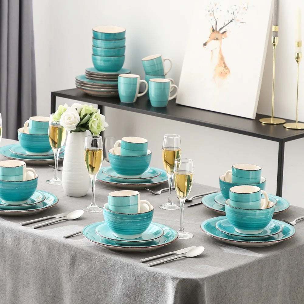 Servies Set 16-Delig – Porseleinen Borden, Kommen & Mokken – Modern en Duurzaam