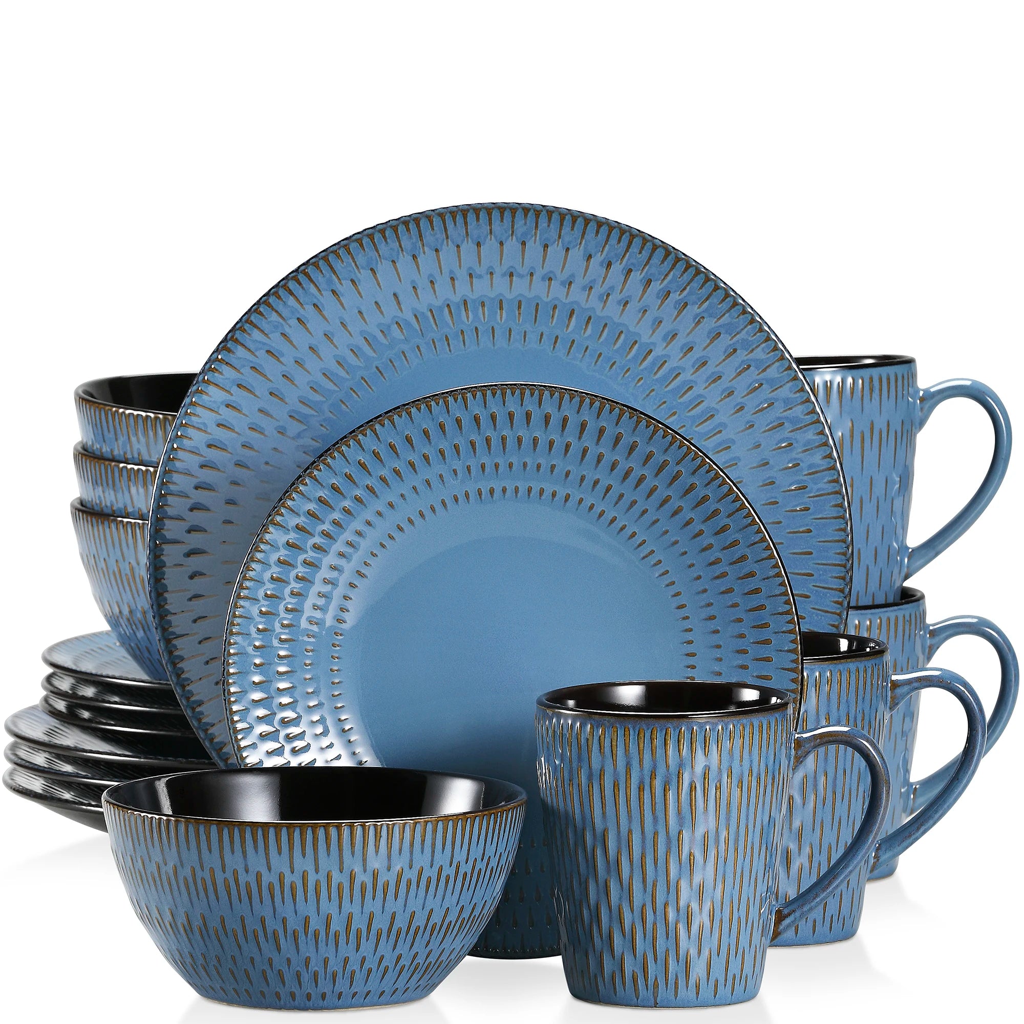 Serviesset Grijs – 16, 32 of 48-delig Steengoed Servies voor 4, 8 of 12 Personen – Modern & Luxe Tafelservies