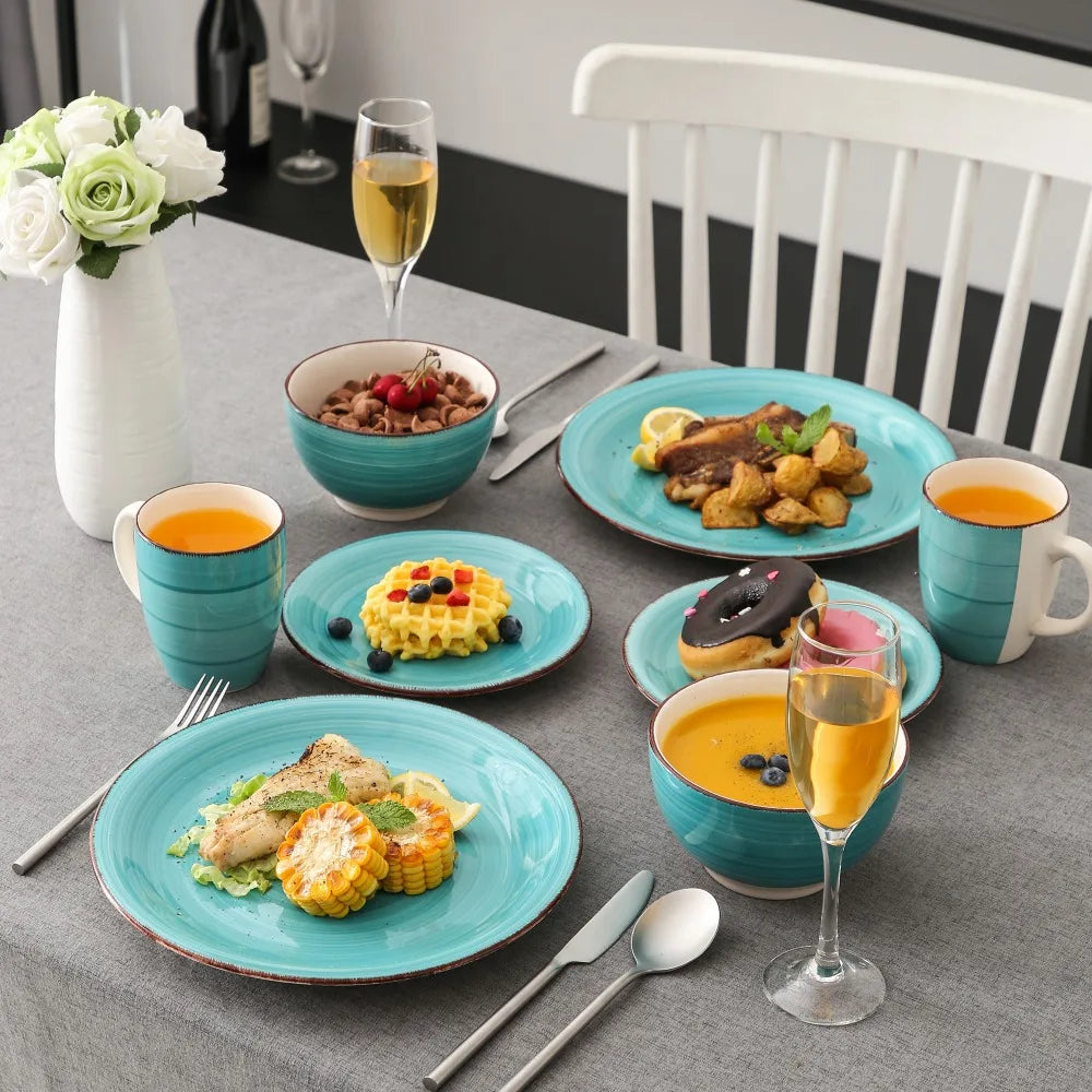 Servies Set 16-Delig – Porseleinen Borden, Kommen & Mokken – Modern en Duurzaam