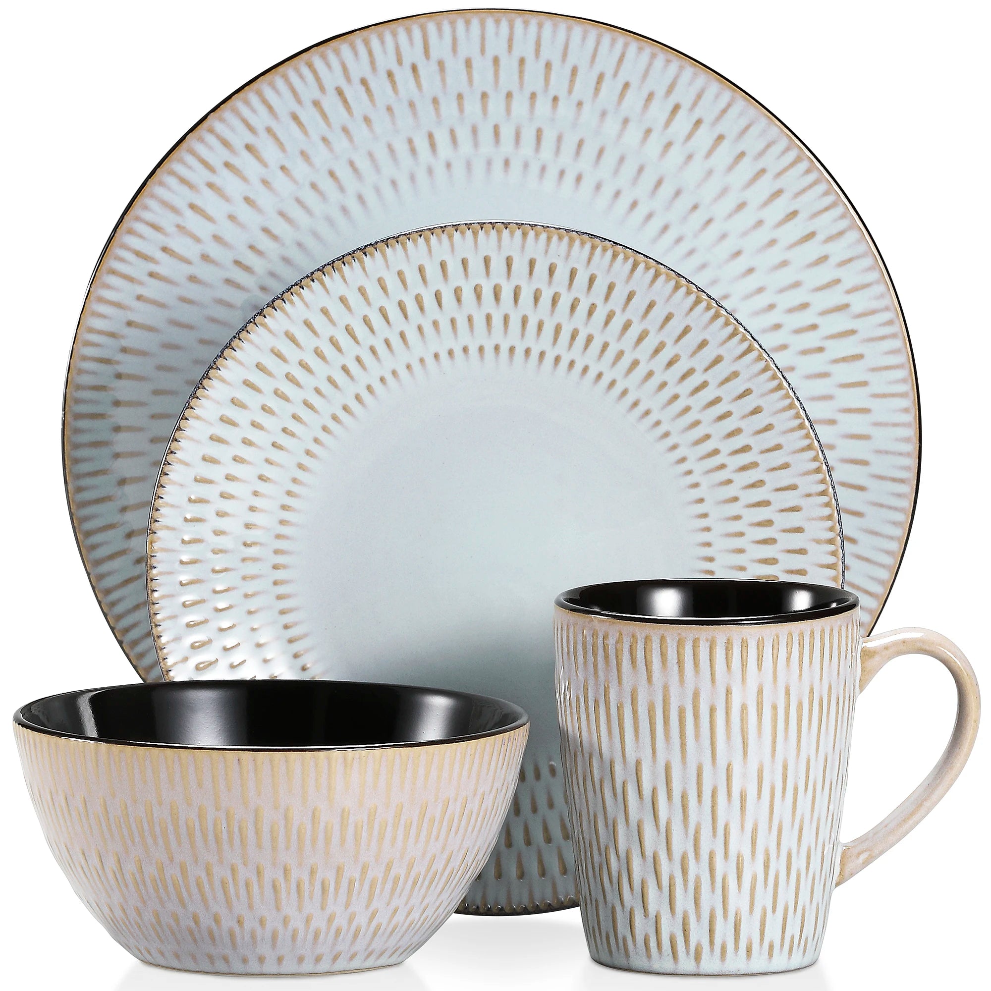 Serviesset Grijs – 16, 32 of 48-delig Steengoed Servies voor 4, 8 of 12 Personen – Modern & Luxe Tafelservies