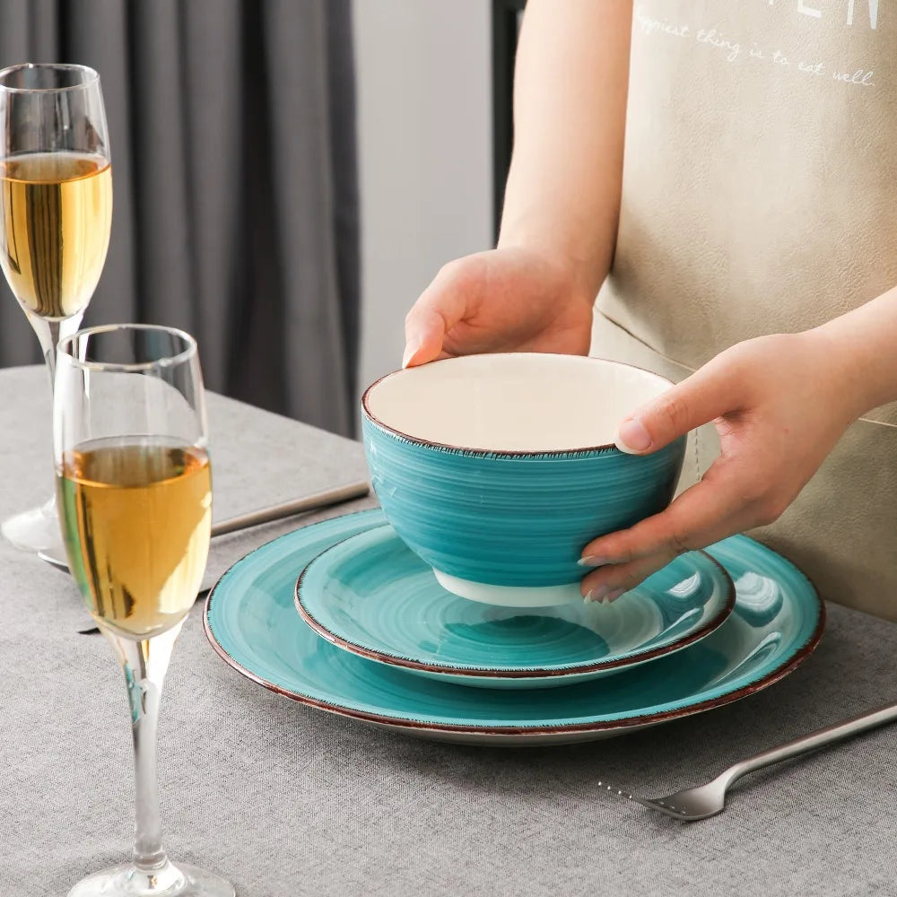 Servies Set 16-Delig – Porseleinen Borden, Kommen & Mokken – Modern en Duurzaam