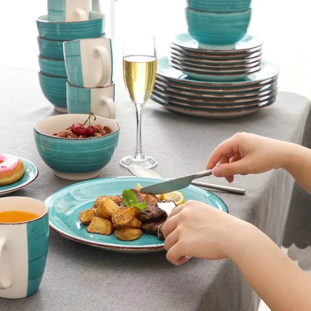 Servies Set 16-Delig – Porseleinen Borden, Kommen & Mokken – Modern en Duurzaam