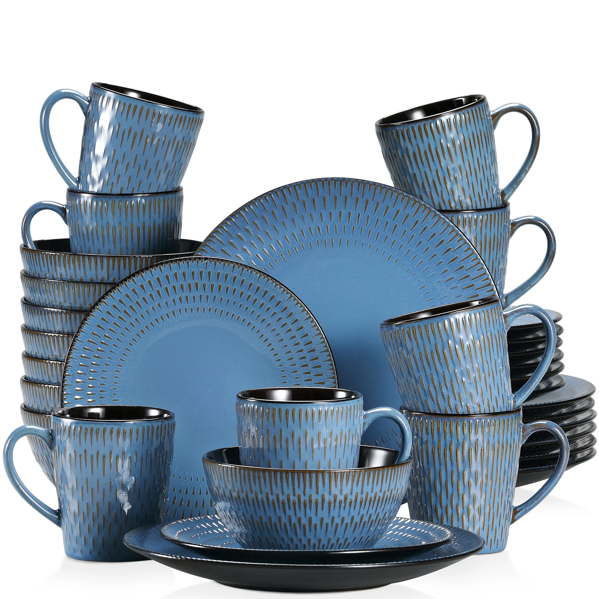 Serviesset Grijs – Steengoed Dinerservies 16, 32 of 48-delig voor 4, 8 of 12 Personen