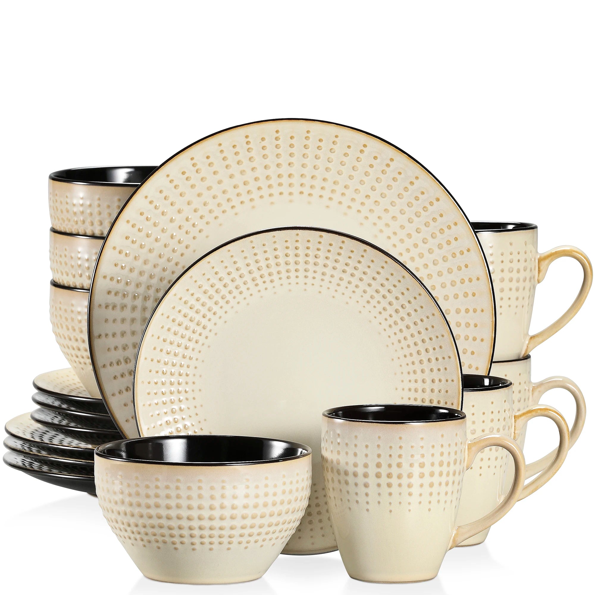 Serviesset Grijs – 16, 32 of 48-delig Steengoed Servies voor 4, 8 of 12 Personen – Modern & Luxe Tafelservies