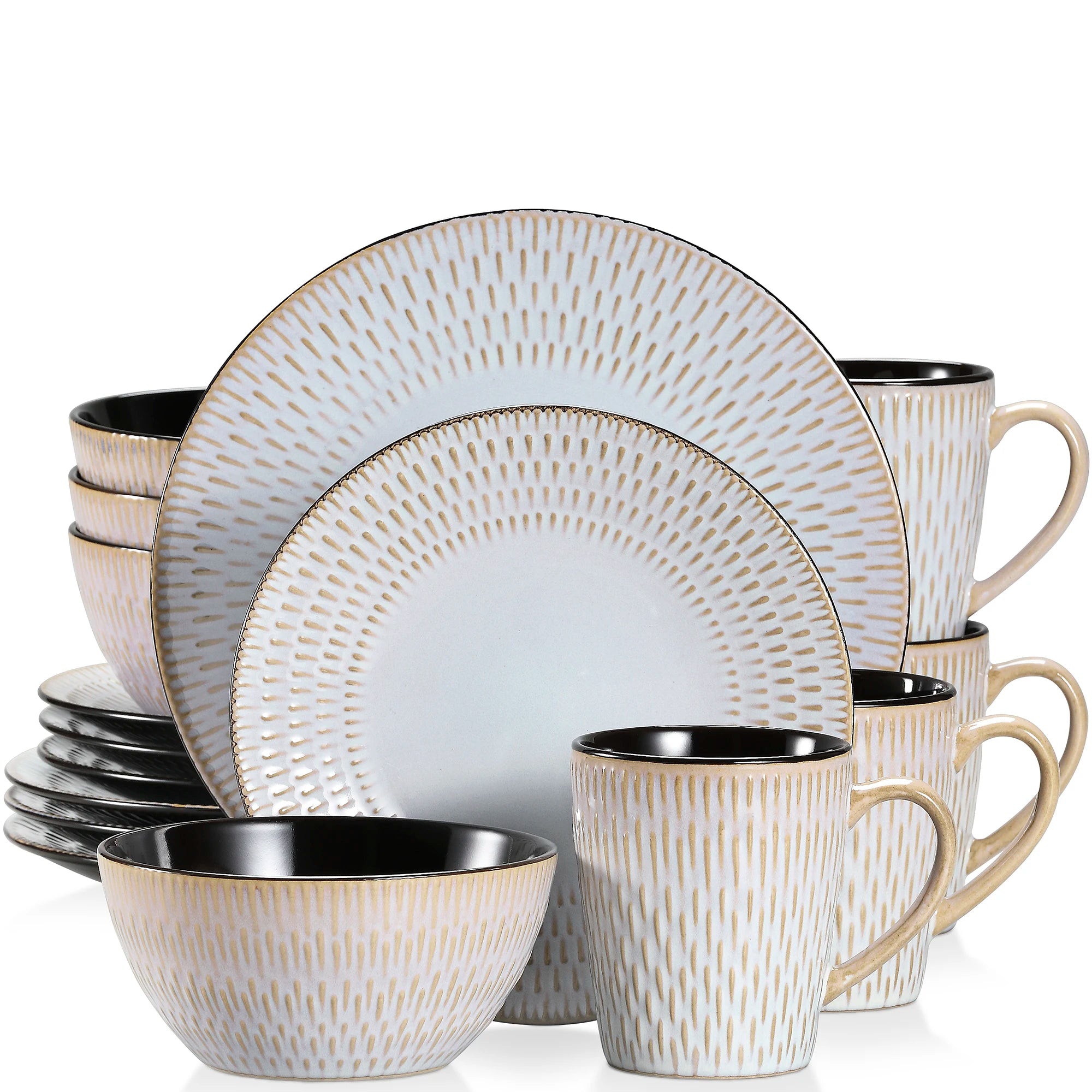 Serviesset Grijs – Steengoed Dinerservies 16, 32 of 48-delig voor 4, 8 of 12 Personen