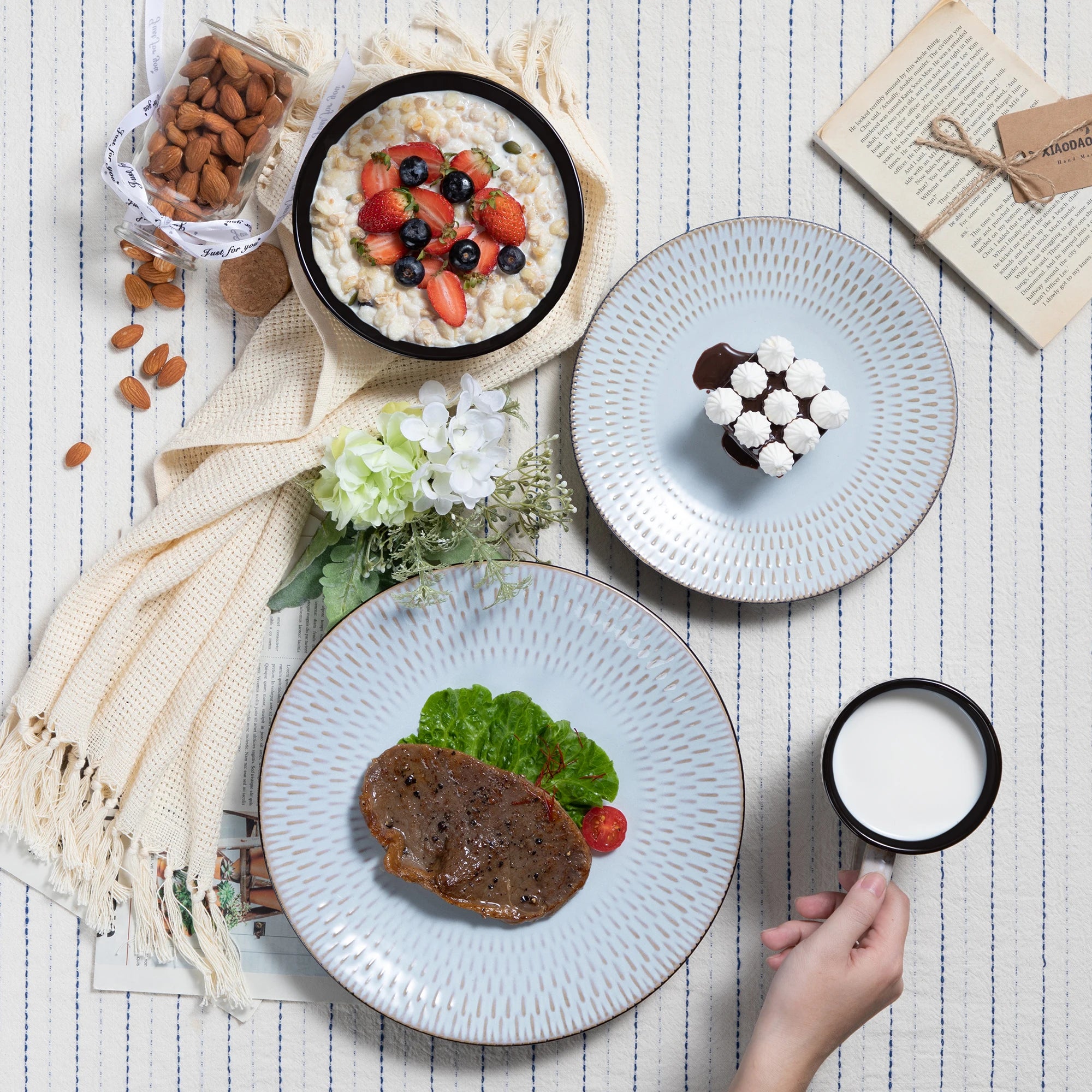 Serviesset Grijs – Steengoed Dinerservies 16, 32 of 48-delig voor 4, 8 of 12 Personen