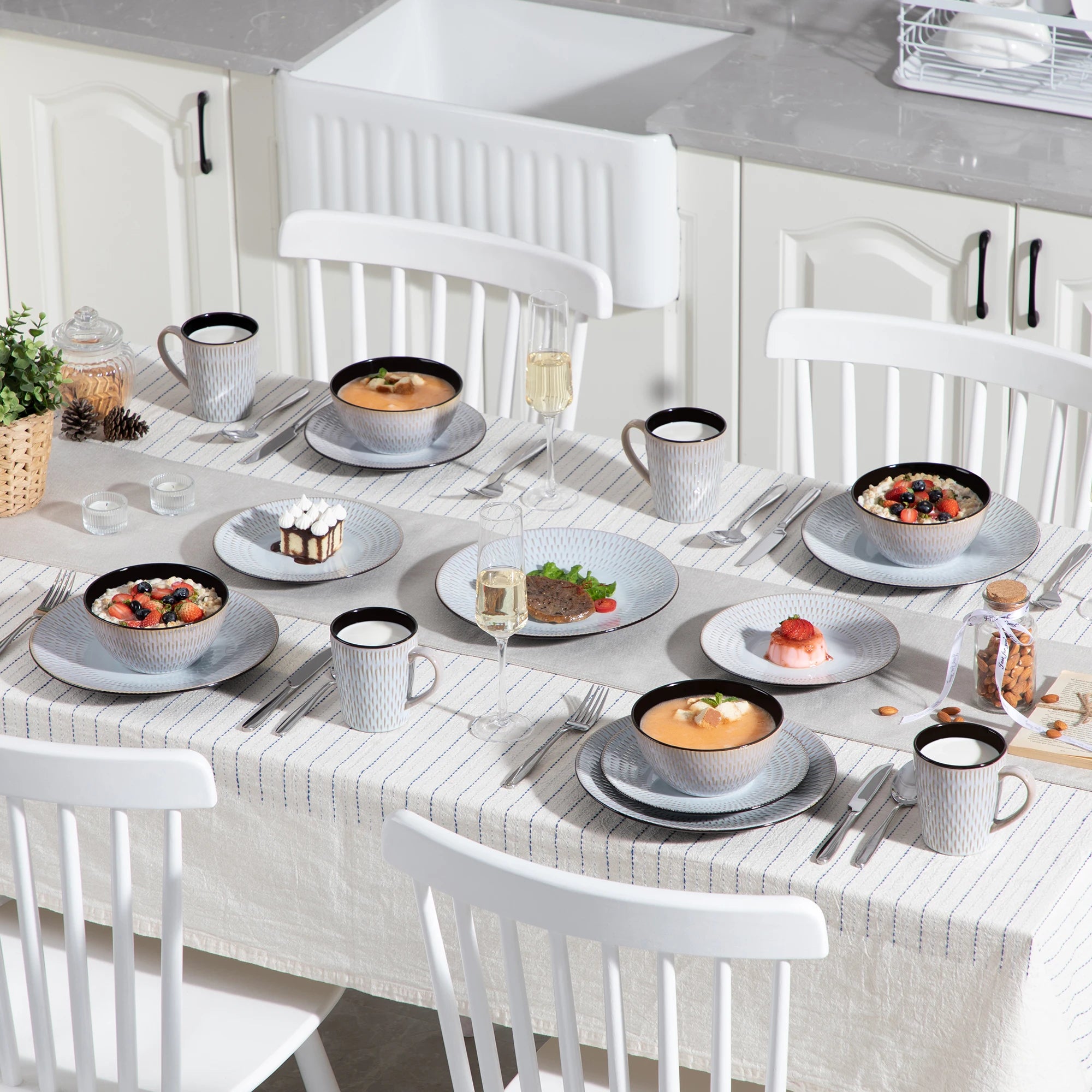 Serviesset Grijs – Steengoed Dinerservies 16, 32 of 48-delig voor 4, 8 of 12 Personen
