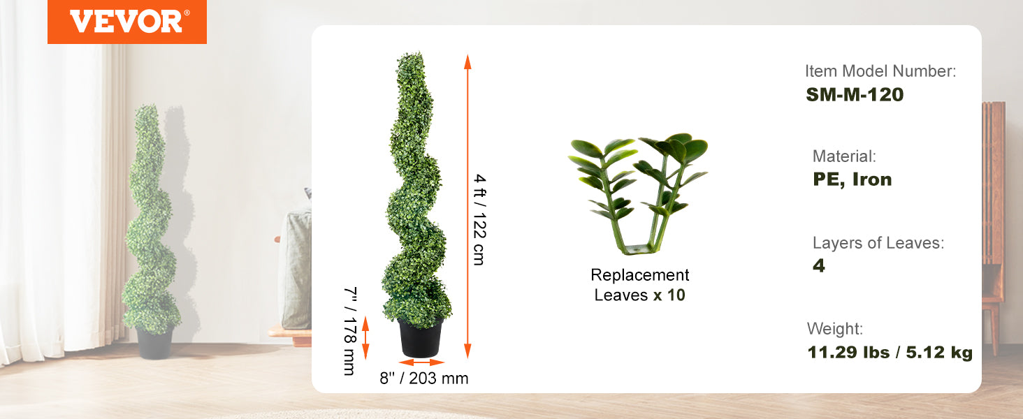 Kunstmatige Buxus Spiraalplant 24-48 cm – Luxe Onderhoudsvrije Groene Decoratie voor Binnen & Buiten