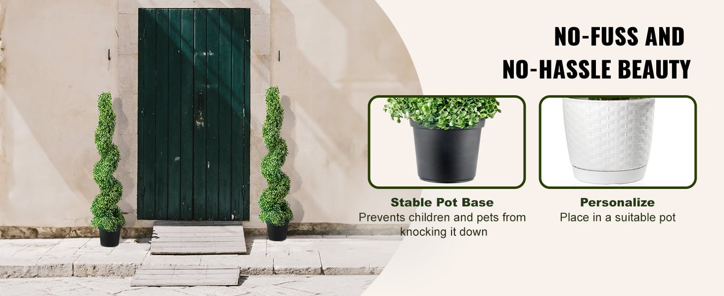 Kunstmatige Buxus Spiraalplant 24-48 cm – Luxe Onderhoudsvrije Groene Decoratie voor Binnen & Buiten