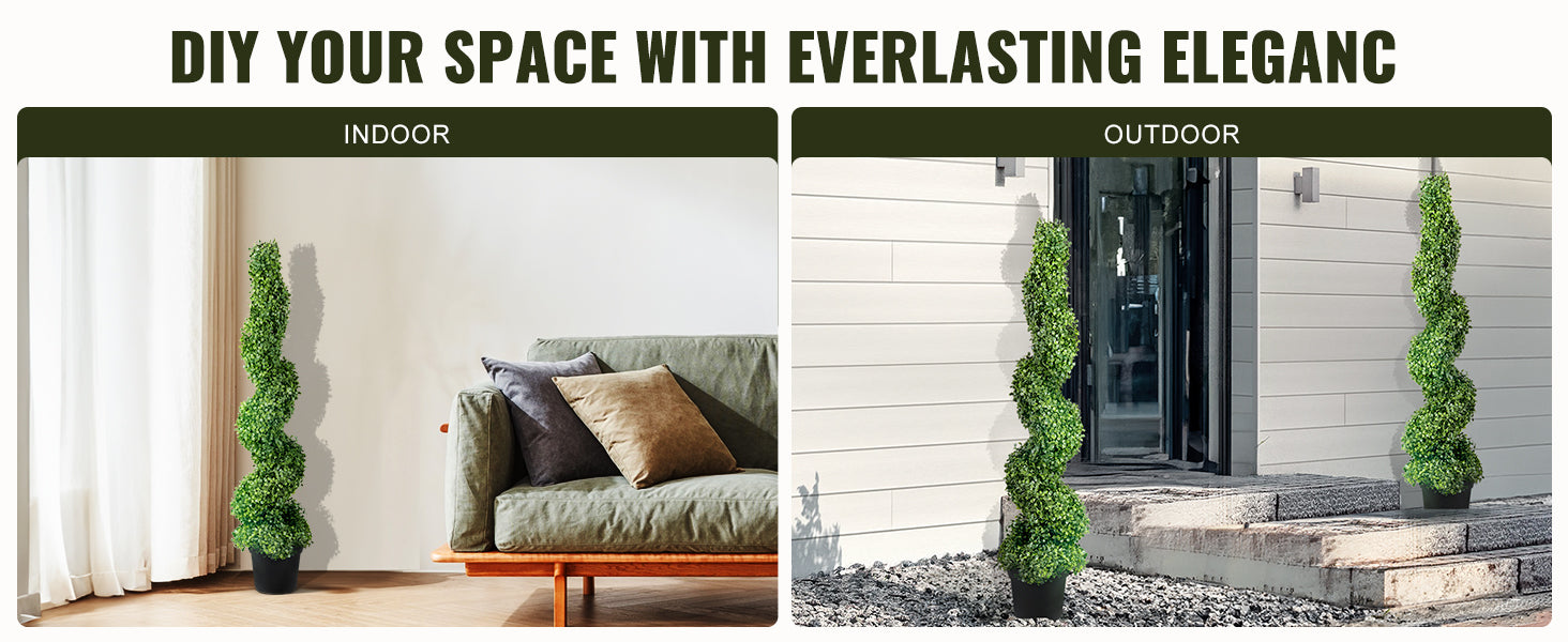 Kunstmatige Buxus Spiraalplant 24-48 cm – Luxe Onderhoudsvrije Groene Decoratie voor Binnen & Buiten