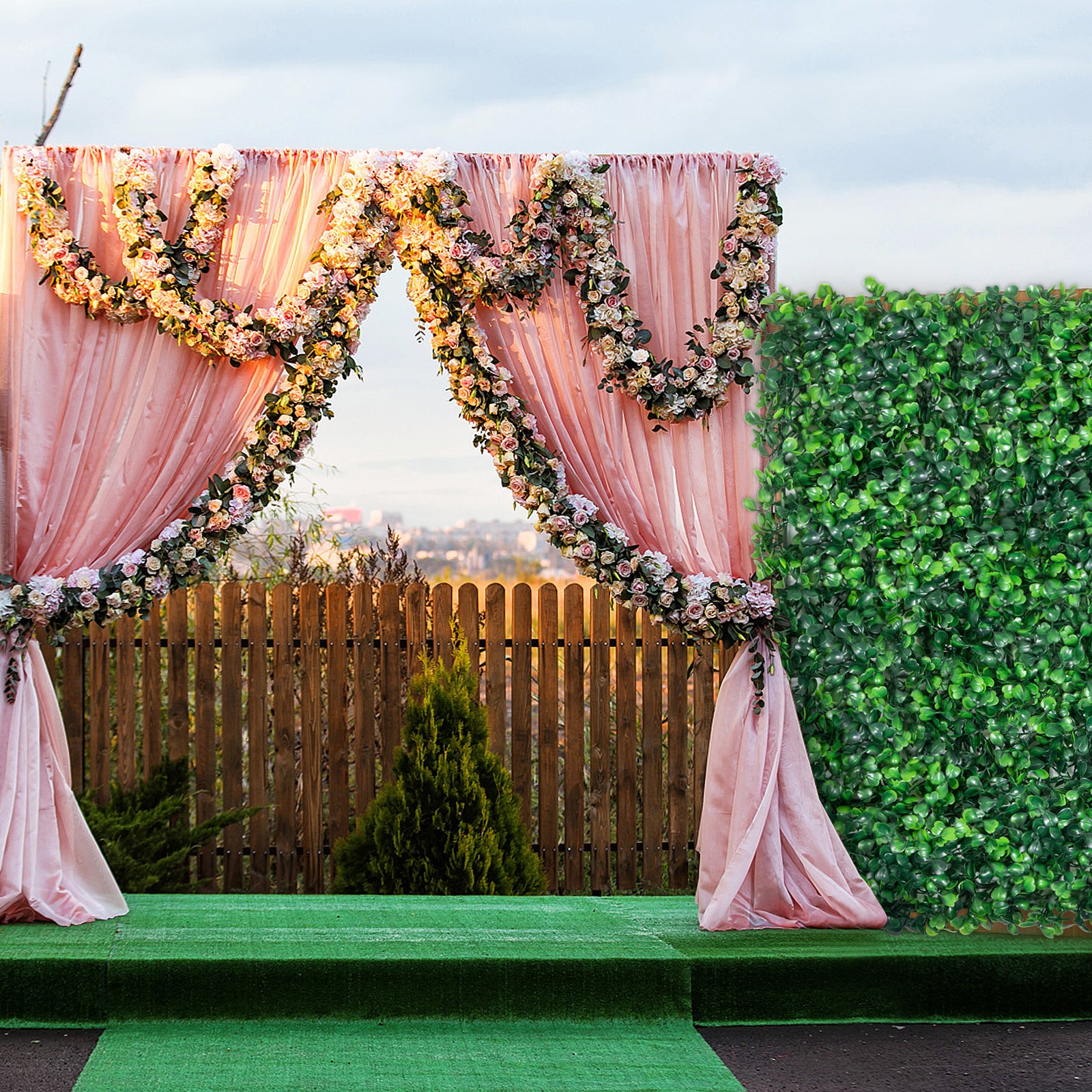 Kunstplant Buxus Muurpaneel Privacy Scherm – Realistische Groene Wanddecoratie voor Binnen & Buiten