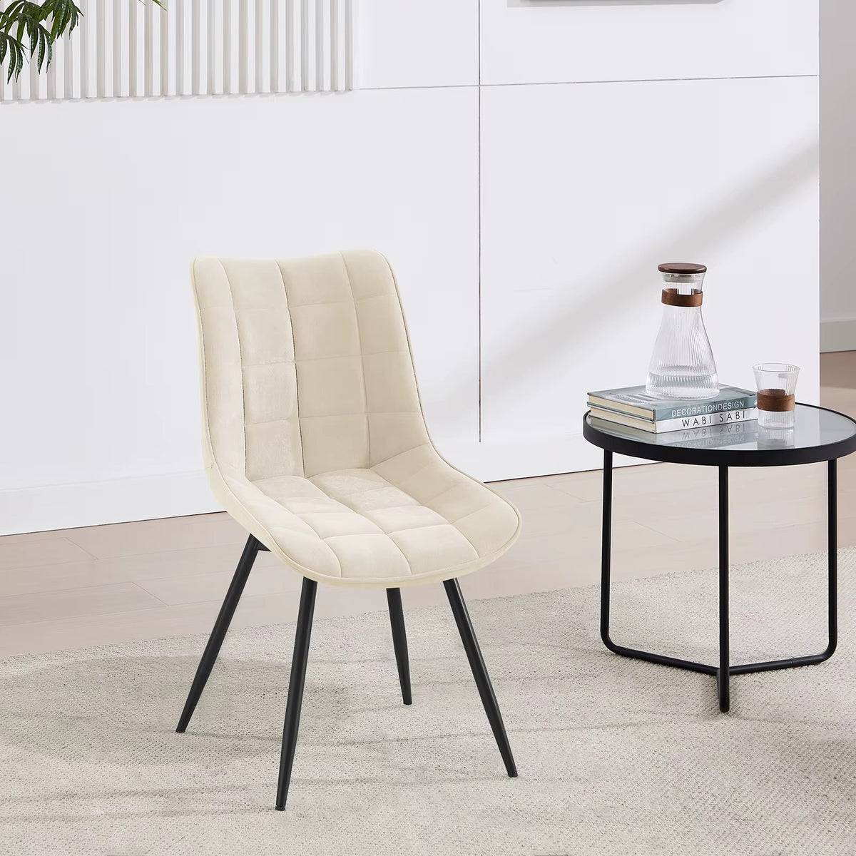 4-delige Set Draaibare Eetkamerstoelen Zwart Fluweel – 360° Velvet Stoelen met Metalen Poten – Moderne Luxe Eetkamerstoelen