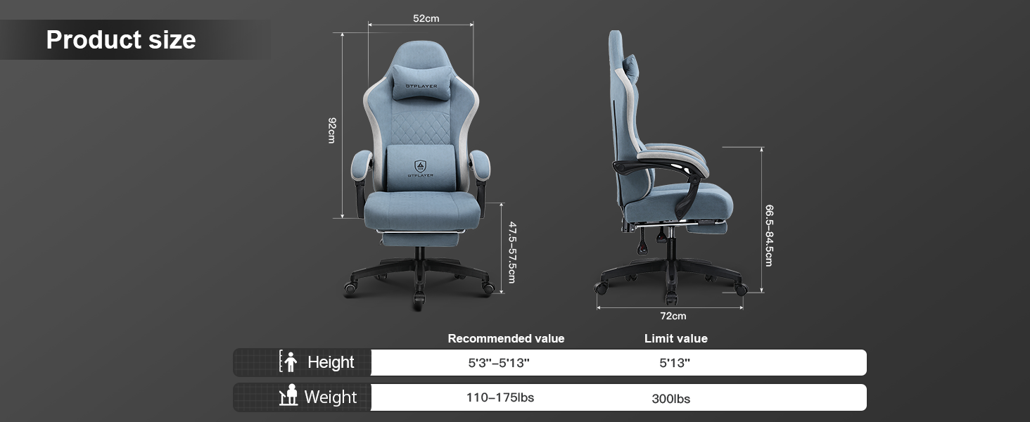 Ergonomische Gaming Stoel met Voetensteun en Pocket Springs – Verstelbare Bureaustoel van Stof voor Ultiem Comfort