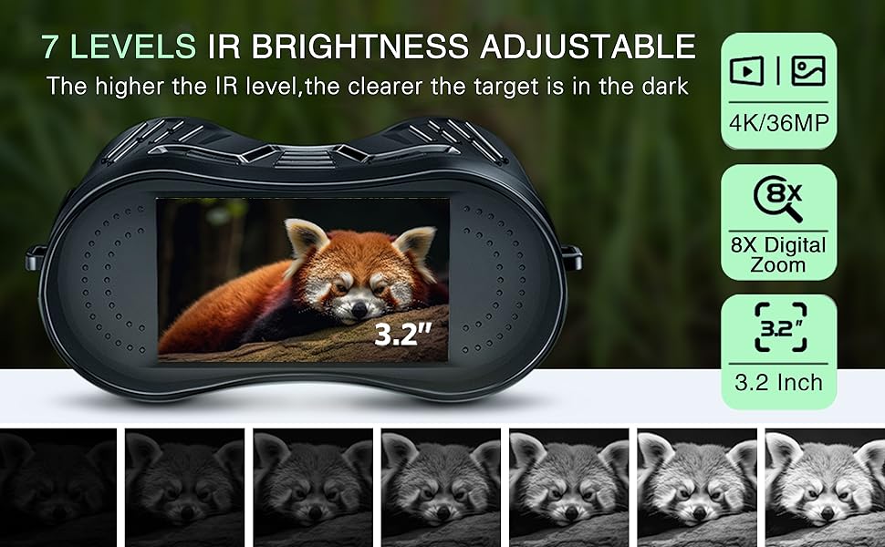 Nachtzicht Verrekijker 8x HD 1080P met IR – Digitale Zoom voor Jacht, Camping & Outdoor