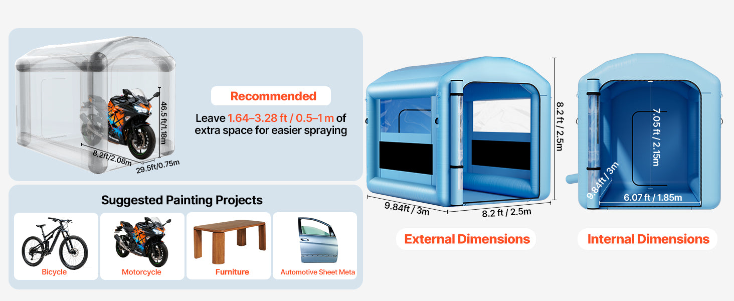 Opblaasbare Spuitcabine met Blower en Luchtfilter – Professionele Verfcabine voor Auto, Meubels en DIY Projecten