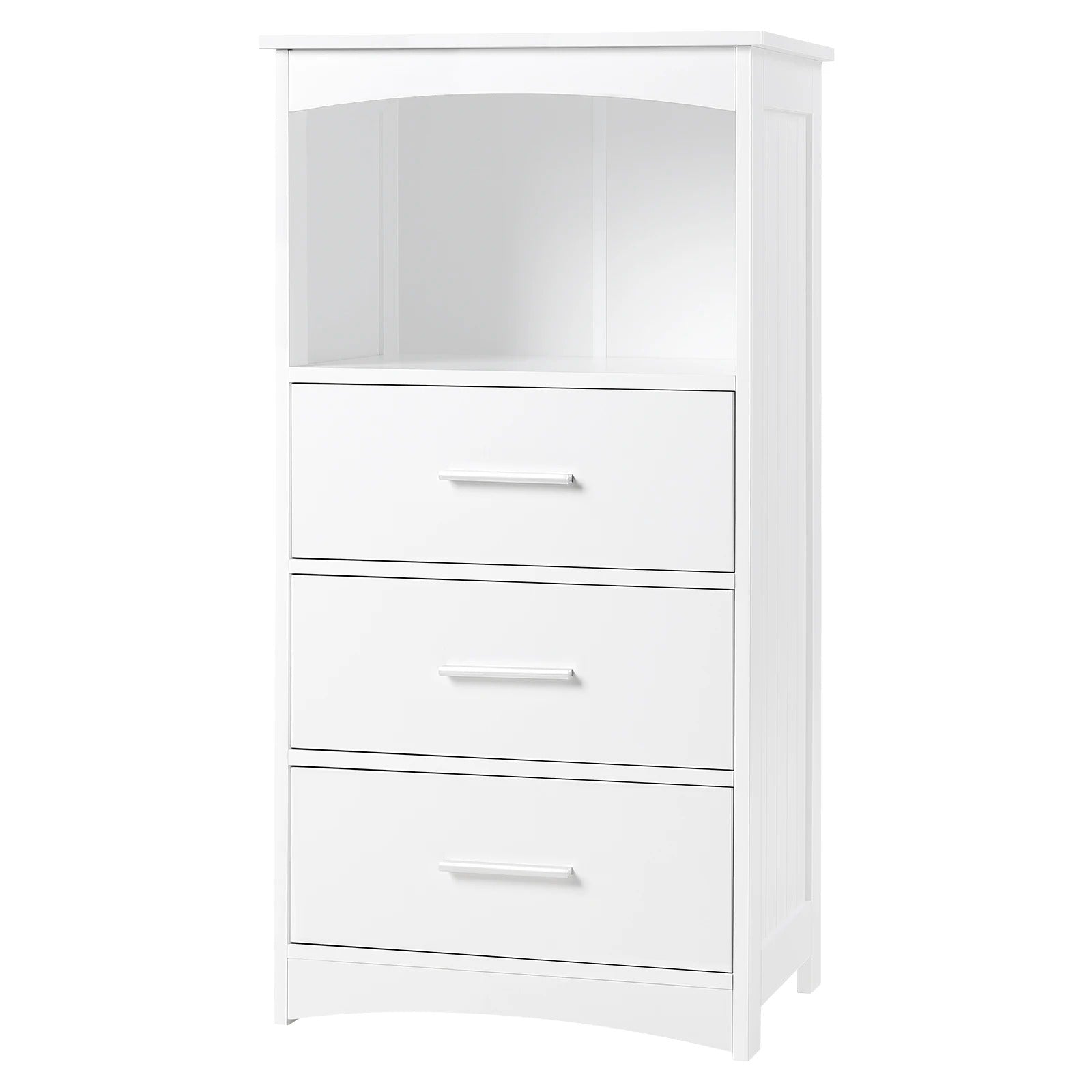 Whoopr Witte Hoekkast Badkamer 3 Laden Open Vak 40x30x80 cm