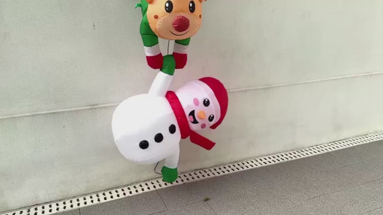 Opblaasbare Klimmende Kerstman - Kerstdecoratie met LED verlichting