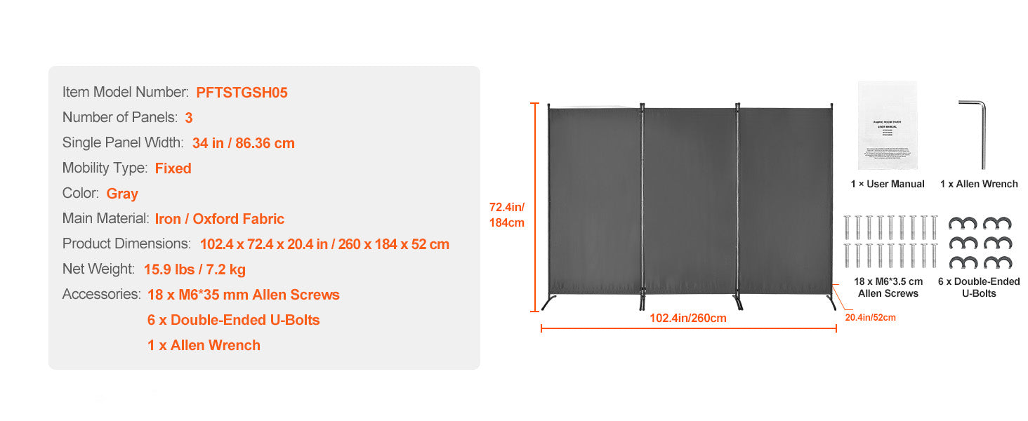 Vouwbare Kamerscheiding 3/4/6 Panelen – Privacy Scherm voor Woonkamer en Kantoor