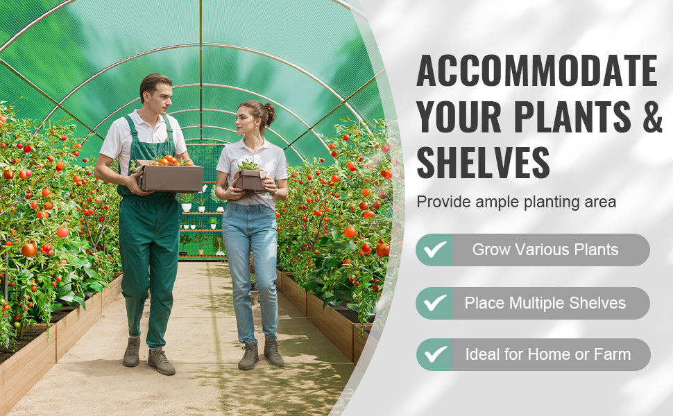 Wandelbare Tunnelkas met Stalen Frame 345×195×192 cm – Grote Inloop Tuinkas met PE Afdekking, Ritsdeur en Ventilatieramen