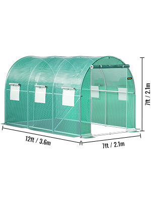 Tunnelkas 15x7 ft met Gegalvaniseerd Stalen Frame – Waterdichte PE Tuinkas met Ramen en Deur voor Groenten en Planten