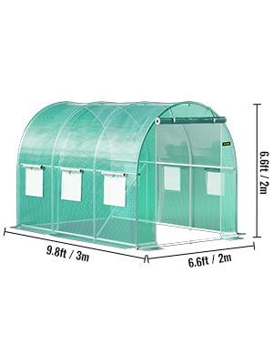 Tunnelkas 15x7 ft met Gegalvaniseerd Stalen Frame – Waterdichte PE Tuinkas met Ramen en Deur voor Groenten en Planten